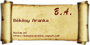 Békésy Aranka névjegykártya