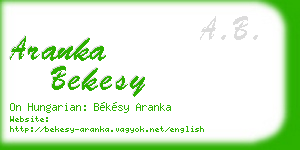 aranka bekesy business card