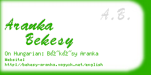 aranka bekesy business card